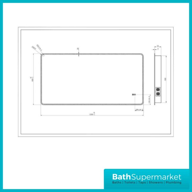 Cassellie LED 1200mm Curved Mirror With Bluetooth