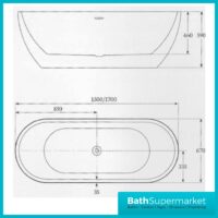 Charlotte Edwards Belgravia Black Modern Freestanding Bath 1700 X 670mm - Image 4