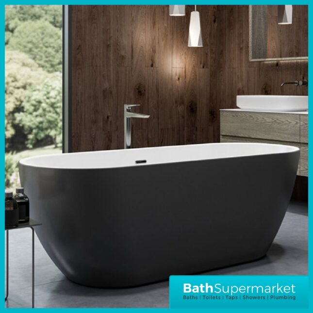 Charlotte Edwards Belgravia Black Modern Freestanding Bath 1700 X 670mm - Image 7