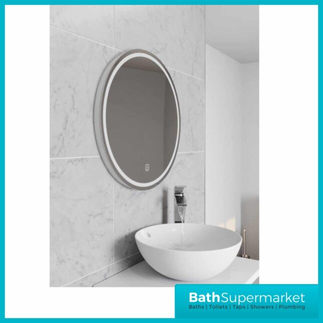 Kartell Vista Circular LED Illuminated Touch Switch Demister Bathroom Mirror 600mm - Image 5
