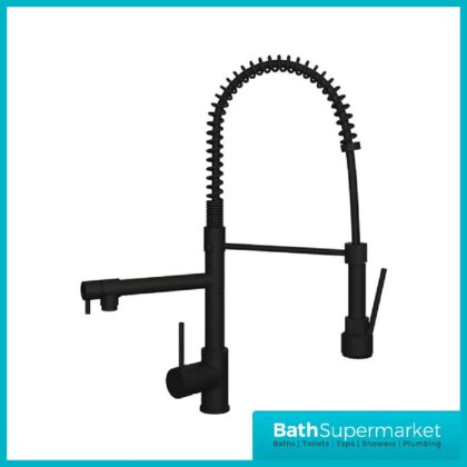 Kitchen Tap Black Matt Rinse Pull Out Spray Tap