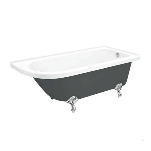 Dove Grey Roll Top Corner Bath L/H 1700 x 750mm