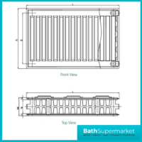 Kartell Type 22 Compact Double Convector Radiator 600mm Height - Various Widths