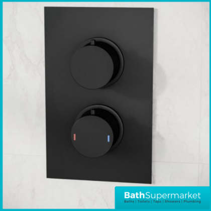 Nero Round Matt Black Concealed Thermostatic Shower Valve-1 Way