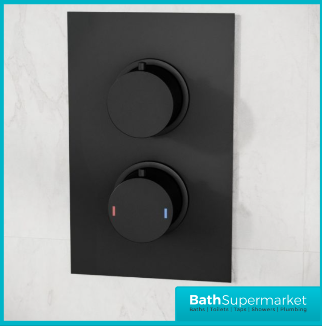 Nero Round Matt Black Concealed Thermostatic Shower Valve-1 Way