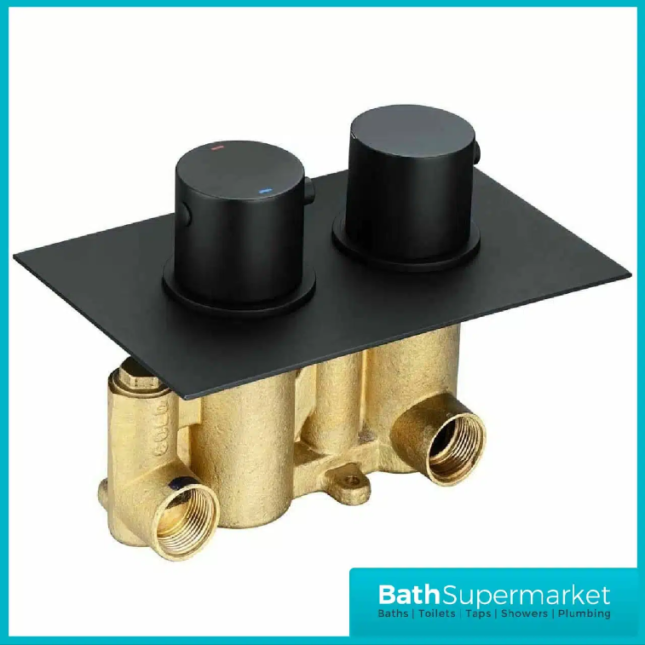 Nero Round Matt Black Concealed Thermostatic Shower Valve-1 Way