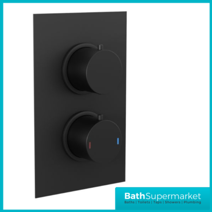 Nero Round Matt Black Concealed Thermostatic Shower Valve-2 Way