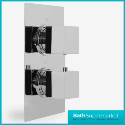 Square Chrome Concealed Thermostatic Shower Valve 1 Way
