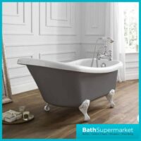 Dove Grey 1500mm x 750mm Eldwick Roll Top Slipper Bath-Feet Choice
