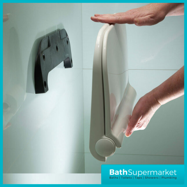 Roper Rhodes White Folding Detachable Shower Wetroom Seat - Image 2