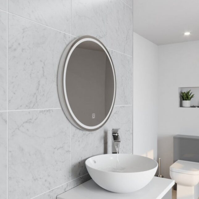 Kartell Vista Circular LED Illuminated Touch Switch Demister Bathroom Mirror 600mm - Image 7