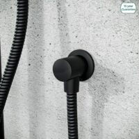 Round Matt Black Shower Outlet Elbow for Concealed Showers - Image 2