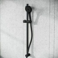 Matt Black Round Slide Rail Kit & Shower Head - Image 2