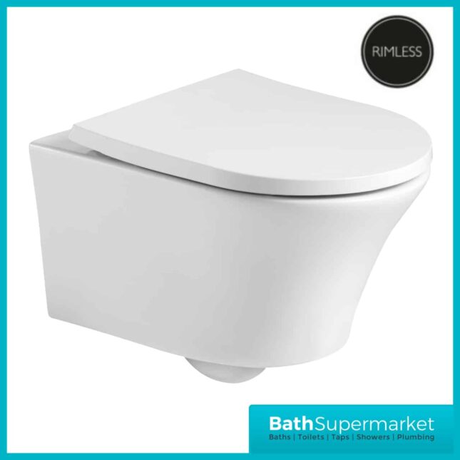 Kameo Wall Hung Rimless White Ceramic Toilet