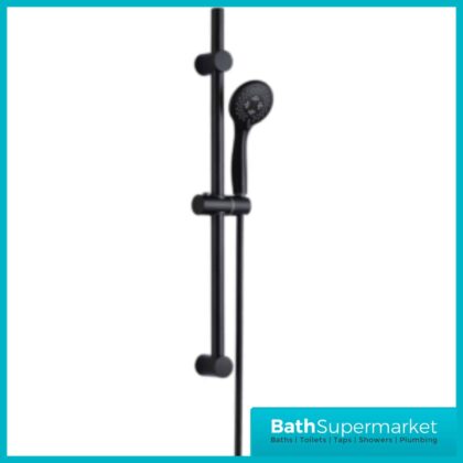 Matt Black Round Slide Rail Kit & Shower Head
