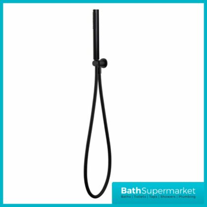 Matt Black Round Shower With Built In Outlet