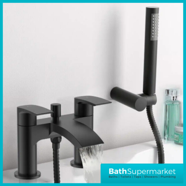 Descent Matt Black Bath Shower Mixer