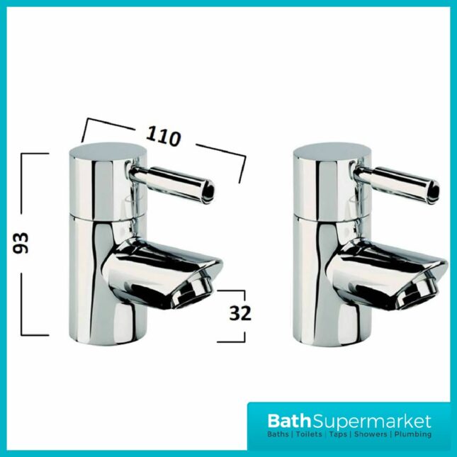 Tavistock Kinetic Chrome Pair of Basin Pillar Taps-TKN70 - Image 2