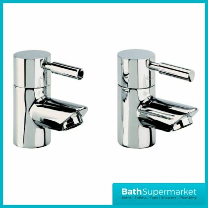 Tavistock Kinetic Chrome Pair of Basin Pillar Taps-TKN70