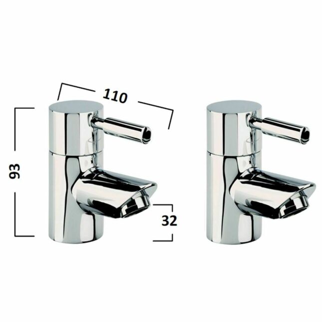Tavistock Kinetic Chrome Pair of Basin Pillar Taps-TKN70 - Image 3