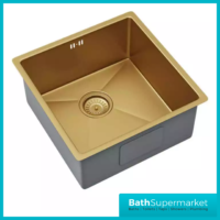 Ellsi Elite Undermounted-Insert Sink 440x440 & Wastes Brushed Gold