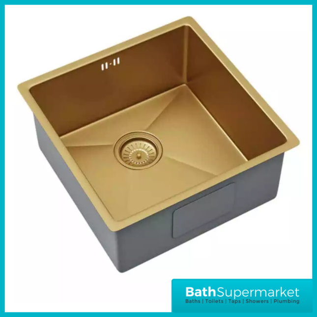 Ellsi Elite Undermounted-Insert Sink 440x440 & Wastes Brushed Gold
