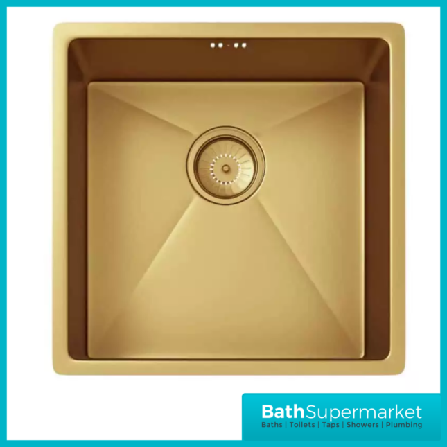 Ellsi Elite Undermounted-Insert Sink 440x440 & Wastes Brushed Gold