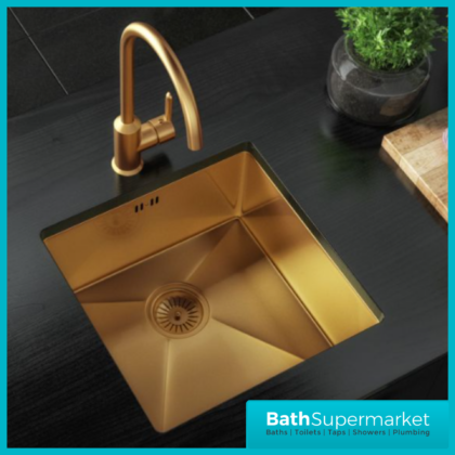 Ellsi Elite Undermounted-Insert Sink 440x440 & Wastes Brushed Gold