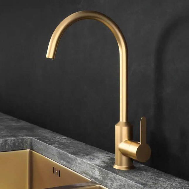 ENTICE GOLD KITCHEN TAP ELLSI MONOBLOC SINK SWIVEL FAUCET - Image 3