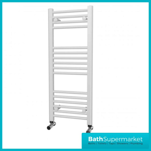 K-VIT White Straight Heated Towel Rail 300mm Wide-Various Height