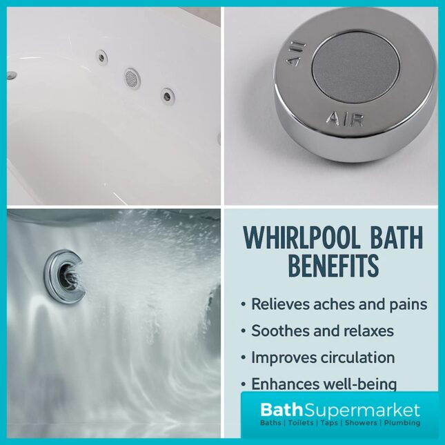 Koller Sydney Round Single Ended Whirlpool Jet Spa Bath 1700mm x 700mm With Light Option