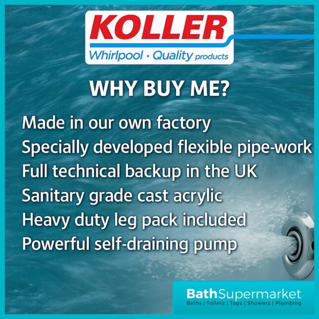 Koller Sydney Round Single Ended Whirlpool Jet Spa Bath 1700mm x 700mm With Light Option