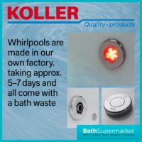 Koller Sydney Round Single Ended Whirlpool Jet Spa Bath 1700mm x 700mm With Light Option