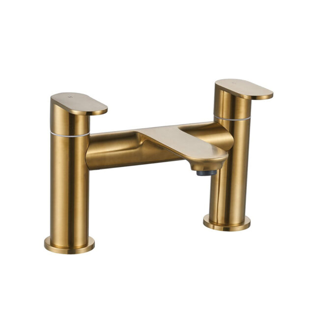 Gia Oro Brushed Brass Twin Lever Bath Filler Tap - Image 7