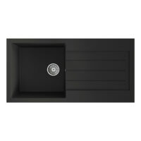Ellsi Comite Single Bowl Inset 1000 x 500 Matt Black Kitchen Sink - Image 2