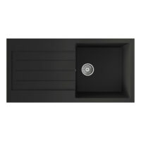 Ellsi Comite Single Bowl Inset 1000 x 500 Matt Black Kitchen Sink - Image 3