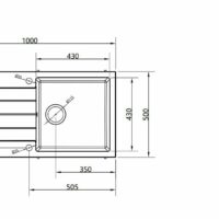 Ellsi Comite Single Bowl Inset 1000 x 500 Matt Black Kitchen Sink - Image 4