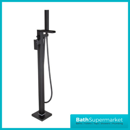 Alvoro Z88K Waterfall Freestanding Bath Shower Mixer Matt Black