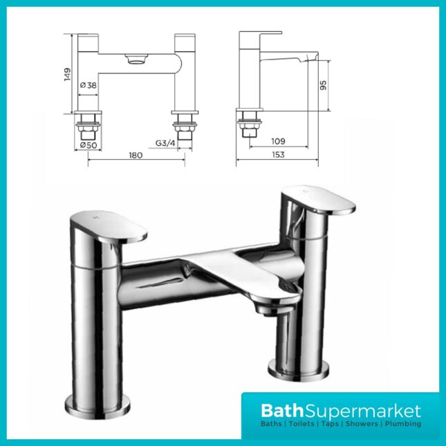 Niagara Albury Bath Filler - Chrome