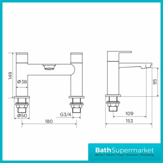 Niagara Albury Brushed Brass Bath Filler Tap