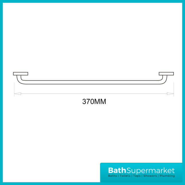 Angled Bathroom Grab Bar 370mm Modern Rail