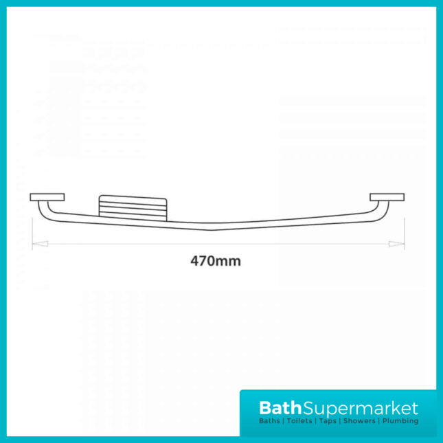 Angled Grab Bar With Soap Dish - 470MM-Chrome-GB67