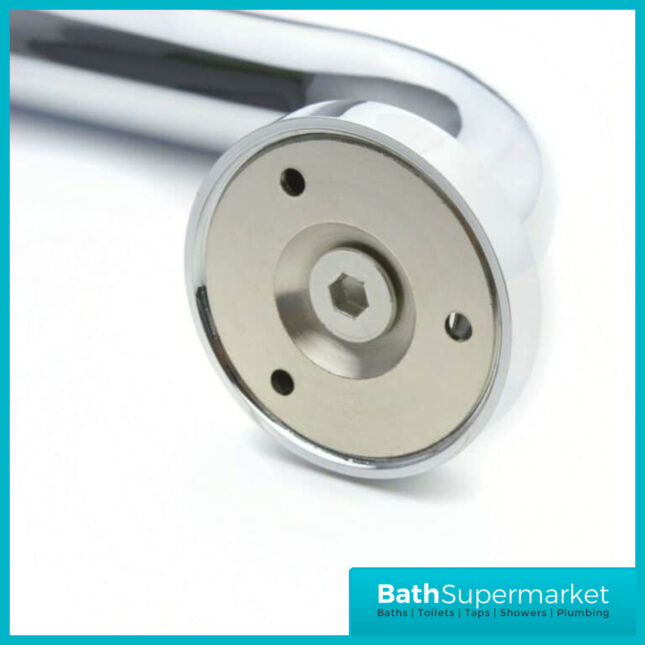 Angled Grab Bar With Soap Dish - 470MM-Chrome-GB67
