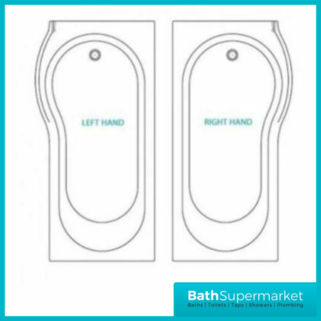 Koller Round Single Ended P Shape Whirlpool Jet Spa Bath 1700mm Front Panel & Screen With Light Option