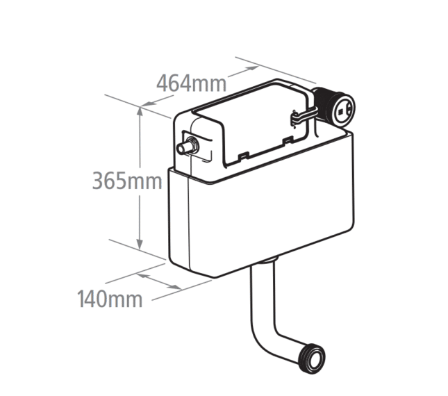 Tavistock Apex Side Inlet Dual Flush Slimline Concealed Cistern TR9002 - Image 2