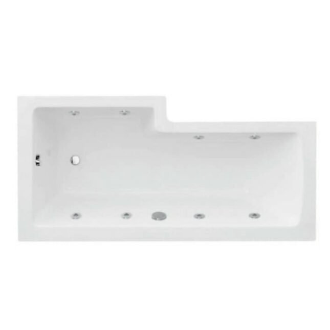 Koller Titan P Shape Whirlpool Jet Spa Bath 1700mm Front Panel & Screen & Light Option - Image 12