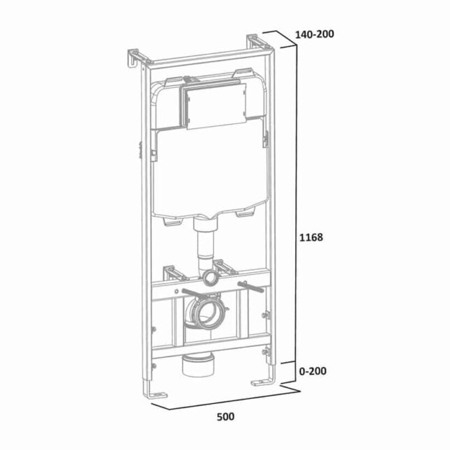 Tavistock 1.17m Wall Hung WC Frame 6/3L Flush - Image 2