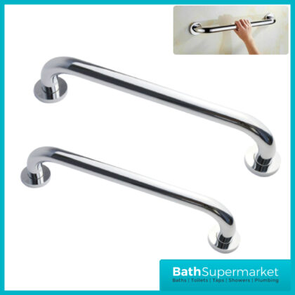 Shower Polished Chrome Straight Mobility Grab Bar Towel Rail 370mm & 400mm Size