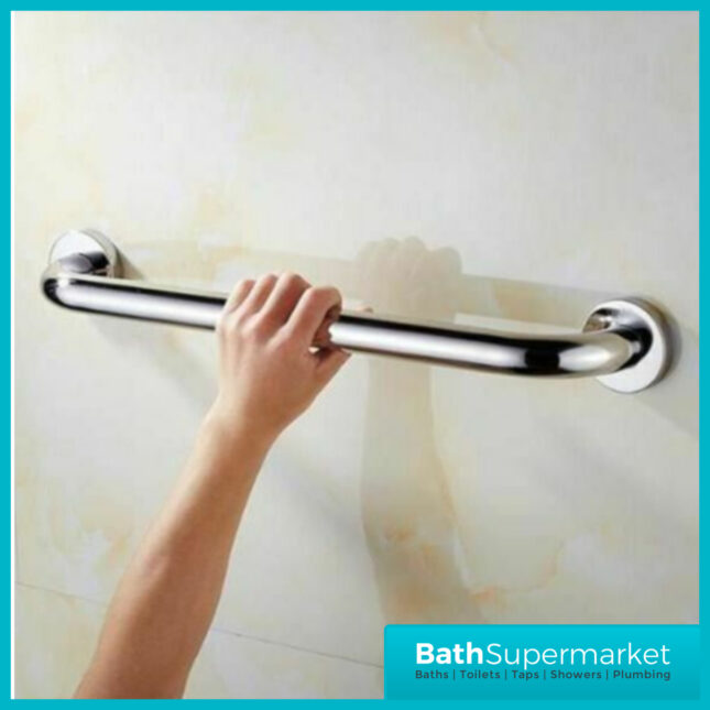 Shower Polished Chrome Straight Mobility Grab Bar Towel Rail 370mm