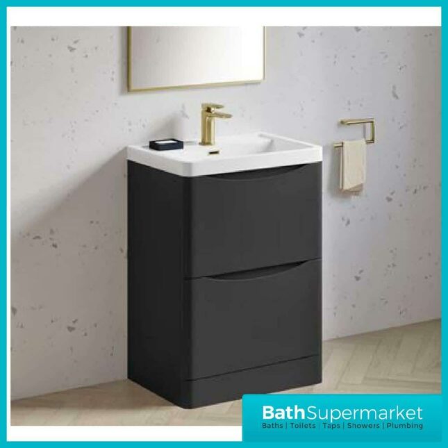 Cassellie Bali Anthracite Floor Standing Vanity Unit 600mm